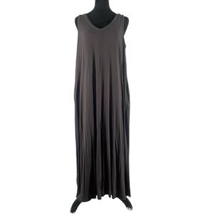 Wide leg Jumper Gray,V neck, sleeveless, wide leg pants, pockets, Medium